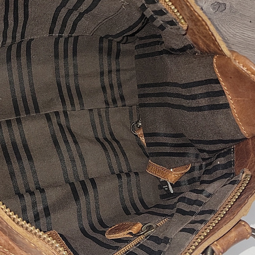 Frye Classic Brown Leather Crossbody Tote Bag - Picture 13 of 16